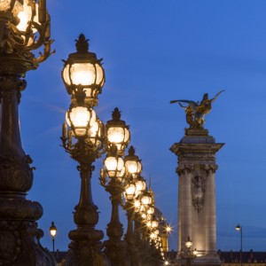 lamps along the Alexandre3 bridge Paris                          